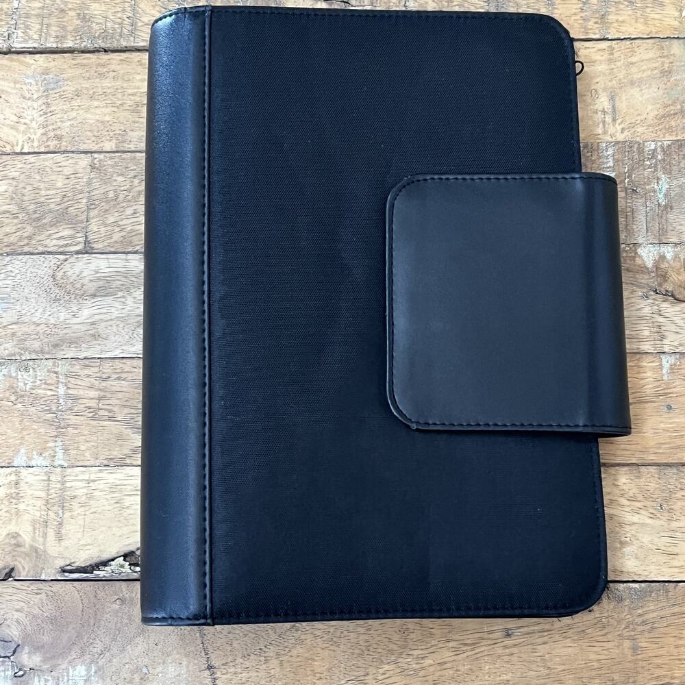 Franklin Covey 365 Planner Black Leather Canvas Magnet Closure